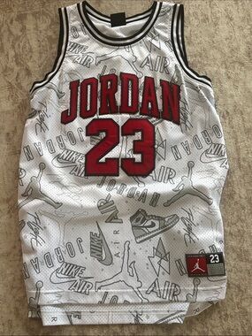 Nike White & Red Jordan 23 Kids Basketball Jersey